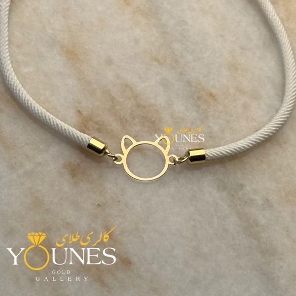 دستبند گربه‌ای پیشی طلا لیزری